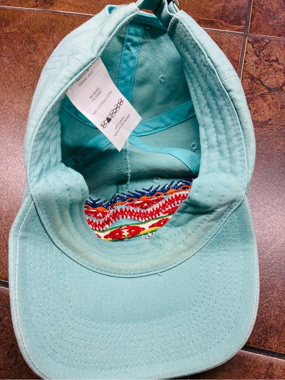 Pendleton Woolen Mills Mint Green Navajo Stripe Embroidered Cap OS - Picture 3 of 5